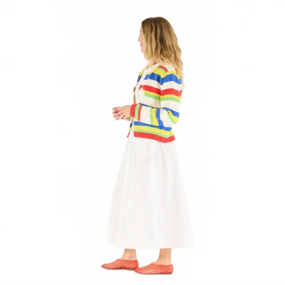 NEW KERRI ROSENTHAL beau lero cardigan sweater in colorful stripe - Picture 5 of 5